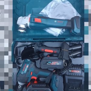 Επαγγελματικό Σετ Bosch 18V – Γωνιακός Τροχός + Κρουστικό Δραπανοκατσάβιδο + Μπαταρίες + Βαλίτσα