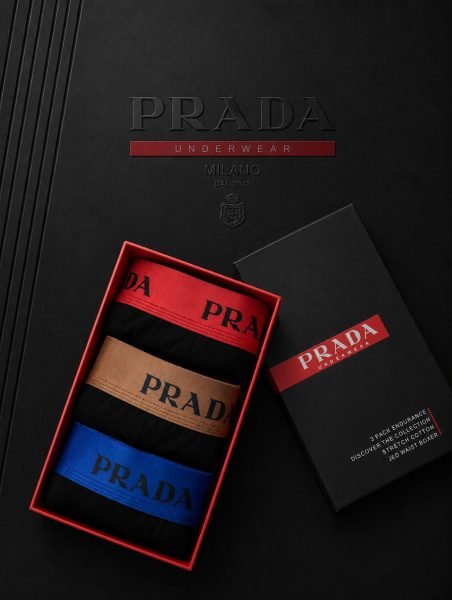 Prada — Boxeri bărbați 3buc/cutie #22